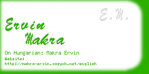 ervin makra business card